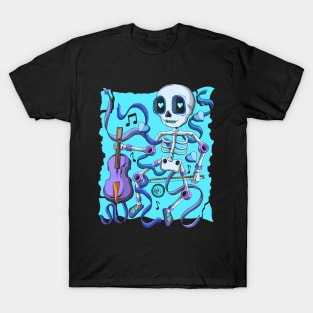 The Skeleton Violin Lover- Día De Los Muertos- Violin music Lover T-Shirt